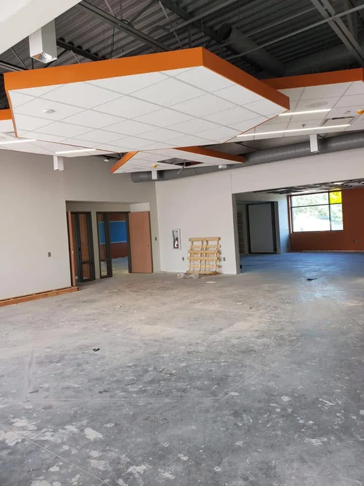 Interior commercial build-out with new drywall by Skampy Construction, Sioux Falls SD